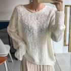 V-neck Nubby-knit Top