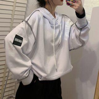 Long-sleeve Contrast Stitching Hoodie