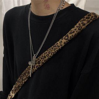 Alloy Tag & Bar Pendant Necklace Layered
