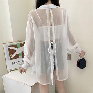 Open Back Sheer Shirt