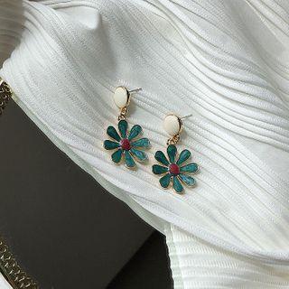 Flower Dangle Earring 1 Pair - Silver Needle - As Shown In Figure - One Size