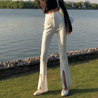 Slit Bell-bottom Pants