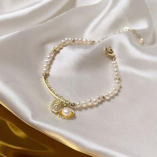 Alloy Shell Freshwater Pearl Bracelet As Shown In Figure - One Size