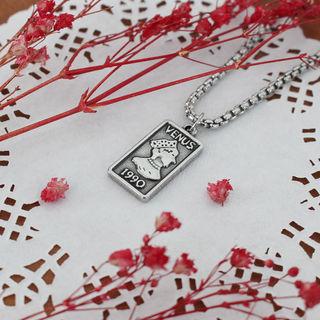 Square Metallic Necklace Silver - One Size