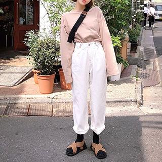 Mid-rise Loose-fit Cotton Pants