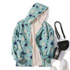 Duck Print Hooded Zip Jacket