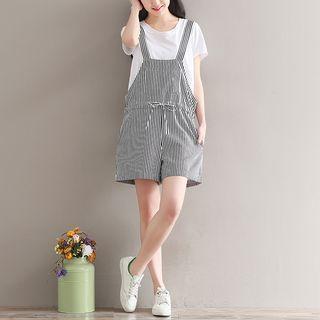 Pinstripe Short Dungaree