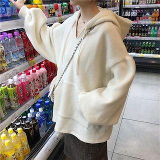 Puff Sleeve V-neck Oversized Hoodie