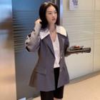 Button Blazer / Long-sleeve Embroidered Blouse