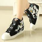 Floral Hidden Wedge High-top Sneakers