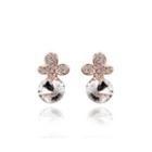 Elegant Plated Rose Gold Butterfly Earrings With Austrian Element Crystal Rose Gold - One Size