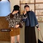Reversible Leopard Print Jacket Blue - One Size