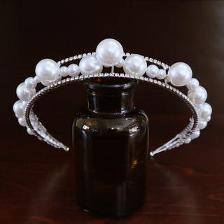 Faux Pearl Rhinestone Wedding Headband