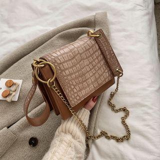 Color Panel Flap Crossbody Bag