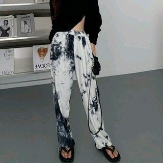 Long-sleeve Crop T-shirt / Tie Dye Sweatpants
