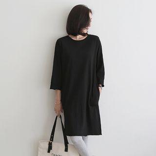 3/4-sleeve Cotton T-shirt Dress