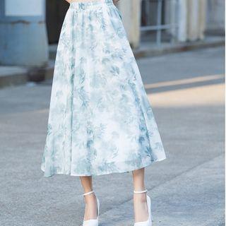 Floral Midi A-line Dress White - One Size