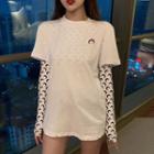 Moon-embroidered T-shirt / Long-sleeved Top