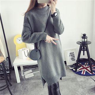 Slit Sweater Dress