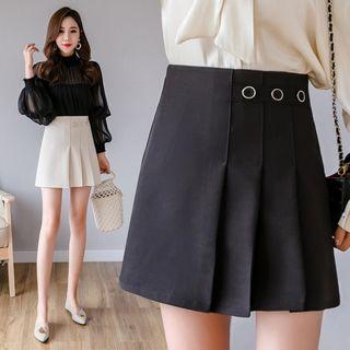 Button Pleated Skort