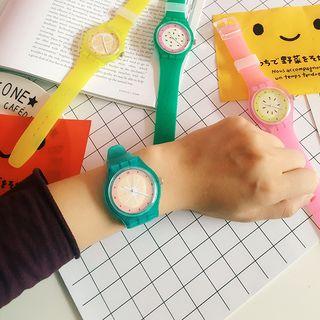 Fruit Print Silicone Strap Watch
