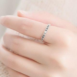 925 Sterling Silver Greek Alphabet Ring Silver - One Size
