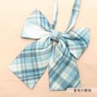 Plaid Bow Tie Light Blue - One Size