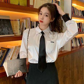Contrast Cuff Long Sleeve Shirt