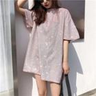 Loose-fit Glitter Long Top