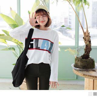 Letter Print Round Neck T-shirt