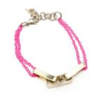 Pink Rectangular Buckle Bracelet Pink - One Size
