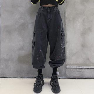 Straight Leg Jeans Black - One Size