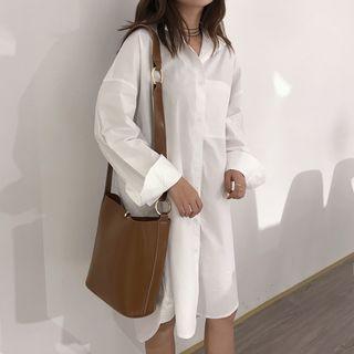 Plain Pocketed Long Shirt