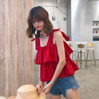Strappy Frill-trim Top