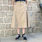 Seam-detail A-line Midi Skirt