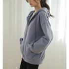 Boxy Colored Zip-up Hoodie