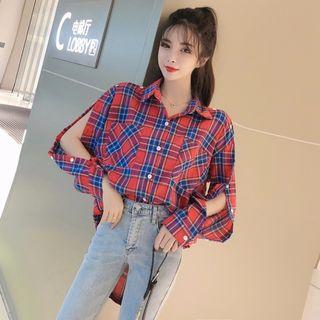Plaid Split Shirt