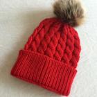 Family Matching Pompom Cable Knit Beanie