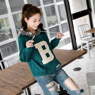 Nordic Patterned Brushed Hooded Top