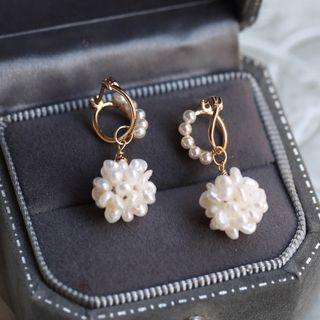 Beaded Pendant / Hoop Stud Earring / Set