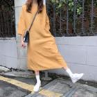 Crew-neck 3/4-sleeve Midi Dress