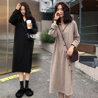 Side-button Midi Shirt Dress