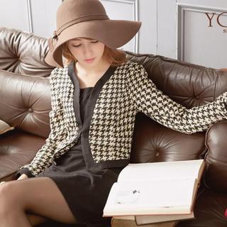 Mock Two-piece Houndstooth Dress