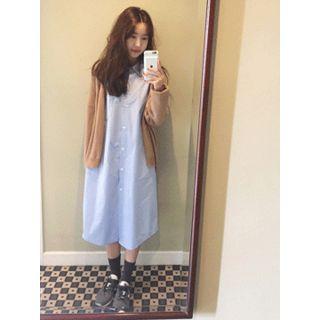 Pocket-detail Long Shirtdress