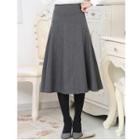 Woolen A-line Midi Skirt