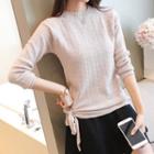 Side Tie Long-sleeve Knit Top