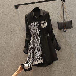 Pattern Panel Shirtdress