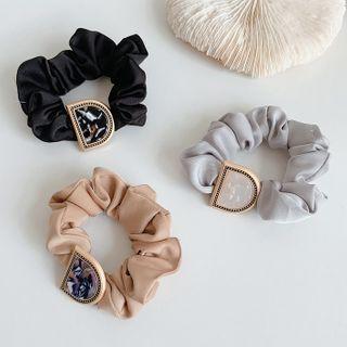 Marble Print Letter D Hair Tie