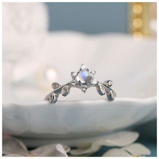 Retro Moonstone Branches Open Ring Ring - Silver - One Size