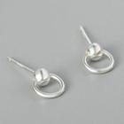 925 Sterling Silver Mini Hoop Earring 925 Silver - Hoop & Bead - One Size